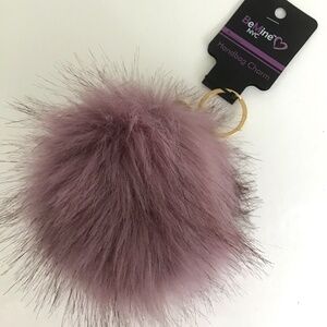 Be Mine NYC faux fur pompom handbag charm/key chain
